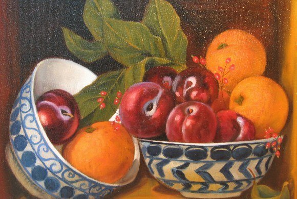 Bodegón de Chinas y Ciruelas, de Celine Eagle
