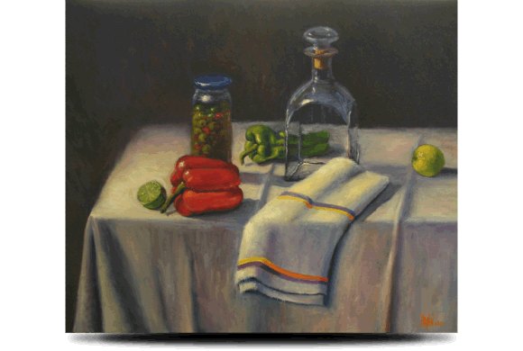 Bodegón de Pimientos y Aceitunas, de Luis Pagán