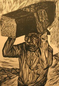 Hombre Cargando Caja, de Rafael Tufiño